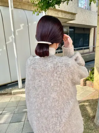 ミディアム カラー 🙃 透明感カラー/ボブのヘアスタイル