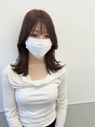 セミロング カラー 韓国ヘア🇰🇷 スズキのヘアスタイル