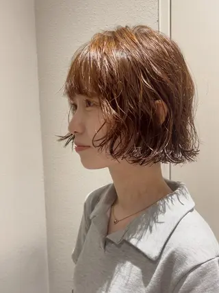 ショート パーマ happy  man 🌸血色カラー🌸のヘアスタイル