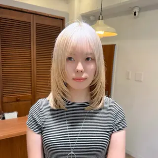 ミディアム レイヤーカット 縮毛矯正 高杉颯汰のヘアスタイル