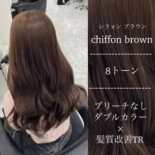 カラー 🤍ブリーチなし ブラウンhimi🤍のヘアスタイル