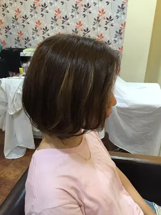 ショート ミディアム カラー 髪質改善・縮毛矯正/ 下村陽平のヘアスタイル