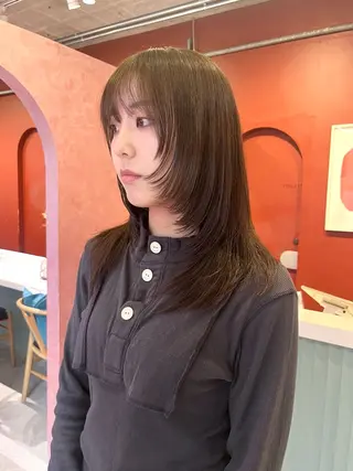カラー レイヤーカット🍏 オリーブ/ののかのヘアスタイル
