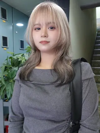 セミロング カラー sakura🌸 レイヤー/韓国ヘアのヘアスタイル