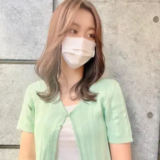 セミロング カラー 癖毛救済✂️ボブ /髪質改善ストレートのヘアスタイル