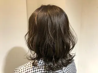 セミロング カラー ヘアアレンジ 透明感カラー🤎 ゆりのヘアスタイル