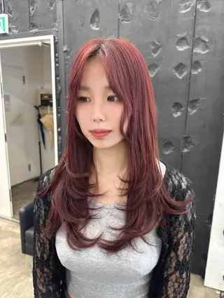 ロング カラー 🎀ミカ/レイヤー/ 韓国ヘア/原宿🎀のヘアスタイル
