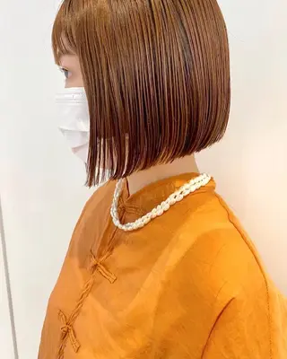 ミディアム 須藤 優真 切りっぱなしボブのヘアスタイル