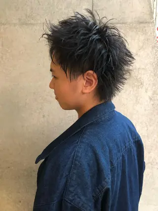 ショート メンズ 森本裕/オーナー/ ハイトーン/パーマのヘアスタイル