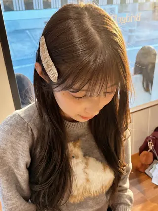 ロング カラー ヘーゼルベージュ/ 赤み消し/はるのヘアスタイル