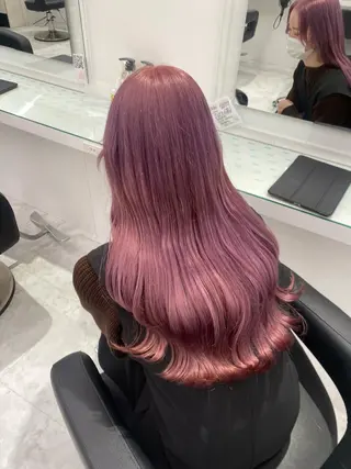 ロング カラー ウルフカットマスター みつきのヘアスタイル