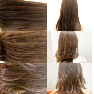 ミディアム カラー パーマ ヘアアレンジ ネイル マツエク・マツパ 韓国風ベージュ🤎 赤みなし🌿横浜🤎のヘアスタイル