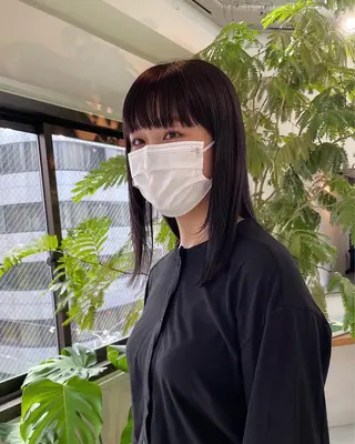 ミディアム カラー 竹中 彩音のヘアスタイル