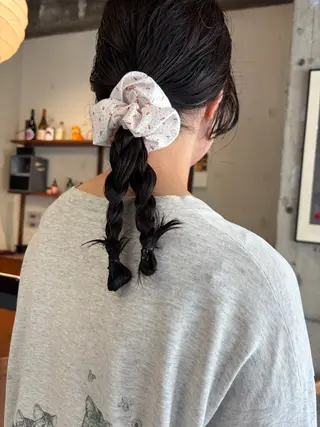 ミディアム カラー パーマ 永田 愛莉のヘアスタイル