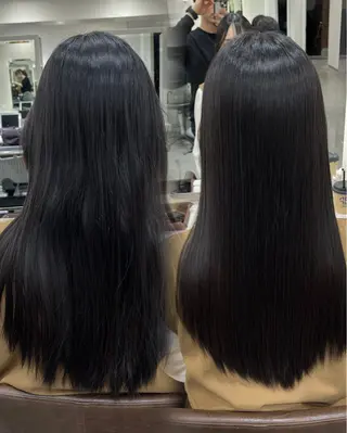 セミロング パーマ 縮毛矯正 特化生田のヘアスタイル