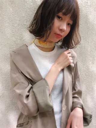 ミディアム ボブ/縮毛矯正 🌟梅田盛一🌟のヘアスタイル