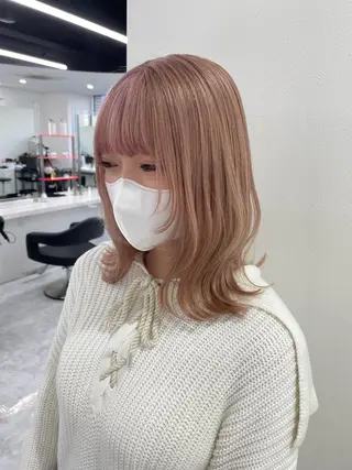 セミロング カラー 渋谷人気1位✨カラー 縮毛、髪質改善のヘアスタイル