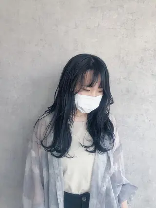 ロング カラー パーマ ヘアアレンジ メンズ キッズ ネイル マツエク・マツパ エビスザキレン／メン ズ／心斎橋🌳のヘアスタイル