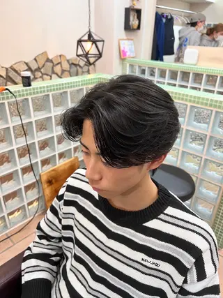 ミディアム パーマ メンズ メンズカットパーマ ✂️ JOYAのヘアスタイル