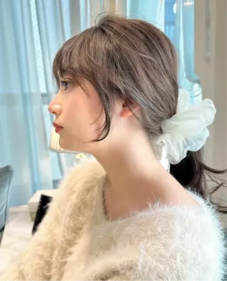 ロング 縮毛矯正/ブリーチ なしダブルカラー輝希のヘアスタイル