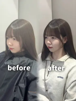 ミディアム カラー YUZU🎀顔まわり ×レイヤーカットのヘアスタイル