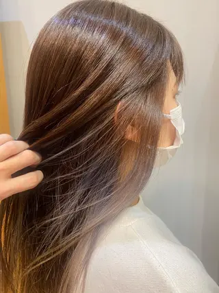 ロング カラー 大人可愛い♡コテ巻き パーマ🌼杉田 萌恵のヘアスタイル