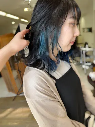 ミディアム カラー ブリーチカラー🫧 森　凪沙のヘアスタイル