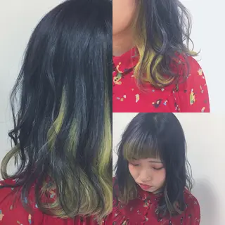 ミディアム カラー cyan SANAMIのヘアスタイル