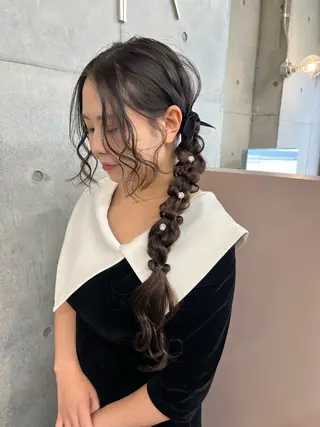 ロング ヘアアレンジ カコ/レイヤーカット ヘアアレンジのヘアスタイル