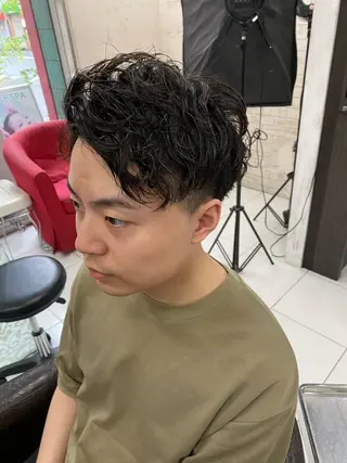 パーマ メンズ ホワイト系はお任せ /ブリーチ/店長岩崎のヘアスタイル