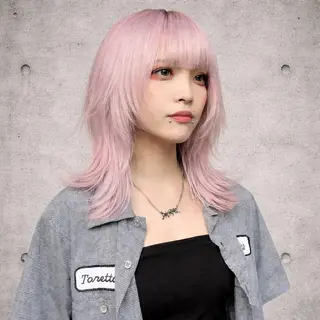ミディアム カラー ✨ブリーチ支持No1 複雑履歴修正/舘岡のヘアスタイル