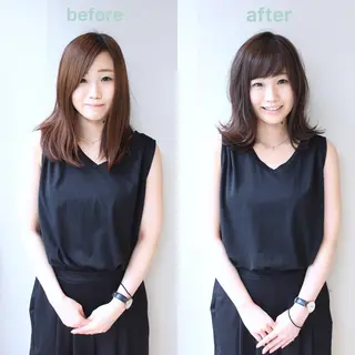 ミディアム 河野 薫のヘアスタイル