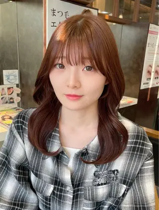 セミロング ヘアアレンジ 🤎韓国ヘア ベージュ まゆか🤎のヘアスタイル