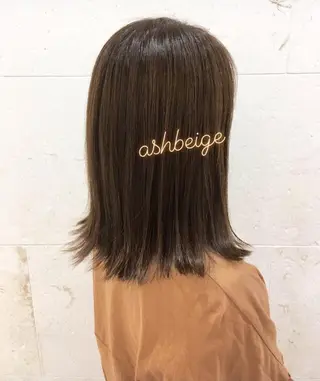 セミロング カラー 斉藤 貴也のヘアスタイル