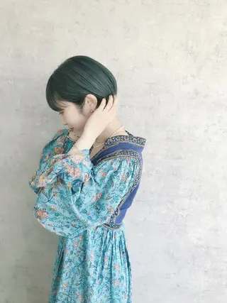 ショート カラー ヘアアレンジ ネイル マツエク・マツパ エビスザキレン／メン ズ／心斎橋🌳のヘアスタイル