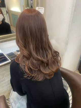 セミロング カラー パーマ ヘアアレンジ kame|レイヤー / 似合わせ顔周りのヘアスタイル
