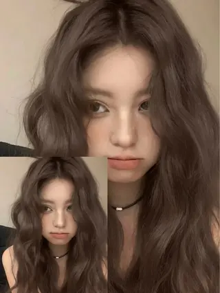 カラー 韓国風レイヤーカラー ライムのヘアスタイル