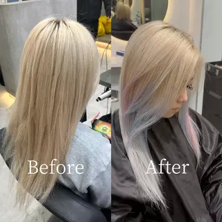 セミロング カラー せいせい/エクステ /ルーツカラーのヘアスタイル