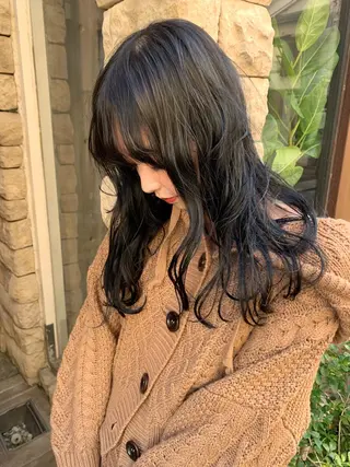 セミロング カラー パーマ Libre 西野圭一のヘアスタイル
