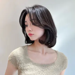 ミディアム 原宿/韓国レイヤー ボブ/顔周りYasuのヘアスタイル