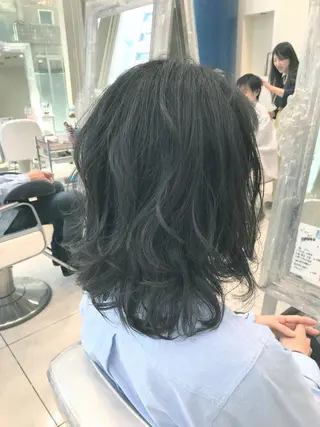 ミディアム 田中 慎也のヘアスタイル
