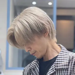 ミディアム カラー メンズ 巻ける縮毛矯正✨ 木下晴一朗✨のヘアスタイル