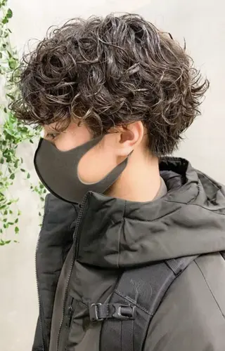 ショート カラー パーマ メンズ 表参道🌿赤み消し カラー/チナツのヘアスタイル