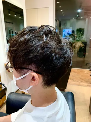 ショート パーマ メンズ 秋山知穂🧸縮毛矯正 ショート新越谷南越谷のヘアスタイル