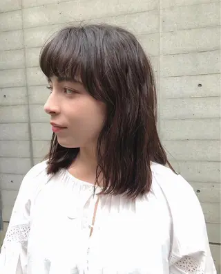 ミディアム ✨色持ちの良い艶 カラー✨蟹江真世のヘアスタイル