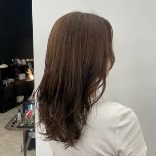 セミロング 為近日向子🐥暖色 💘顔周りカット🌈のヘアスタイル