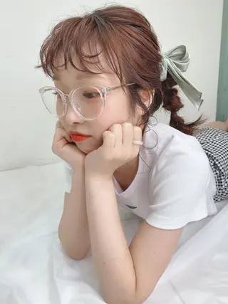 セミロング カラー ヘアアレンジ マツエク・マツパ 透明感カラー🫧ヘア セット🫧松本菜月の眉毛・アイブロウイメージ