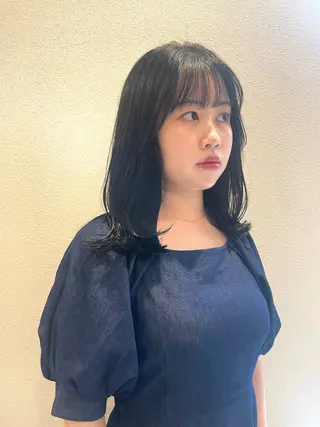 セミロング カラー 🫧透明感カラー🫧 古川穂果のヘアスタイル