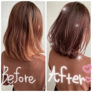 ミディアム カラー ヘアアレンジ ツヤ髪になりたい方へ 🩷柴田知亜希のヘアスタイル