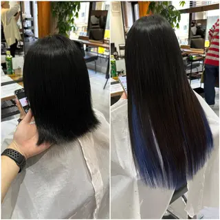セミロング カラー KEISUKE🐶 カラー✨エクステのヘアスタイル